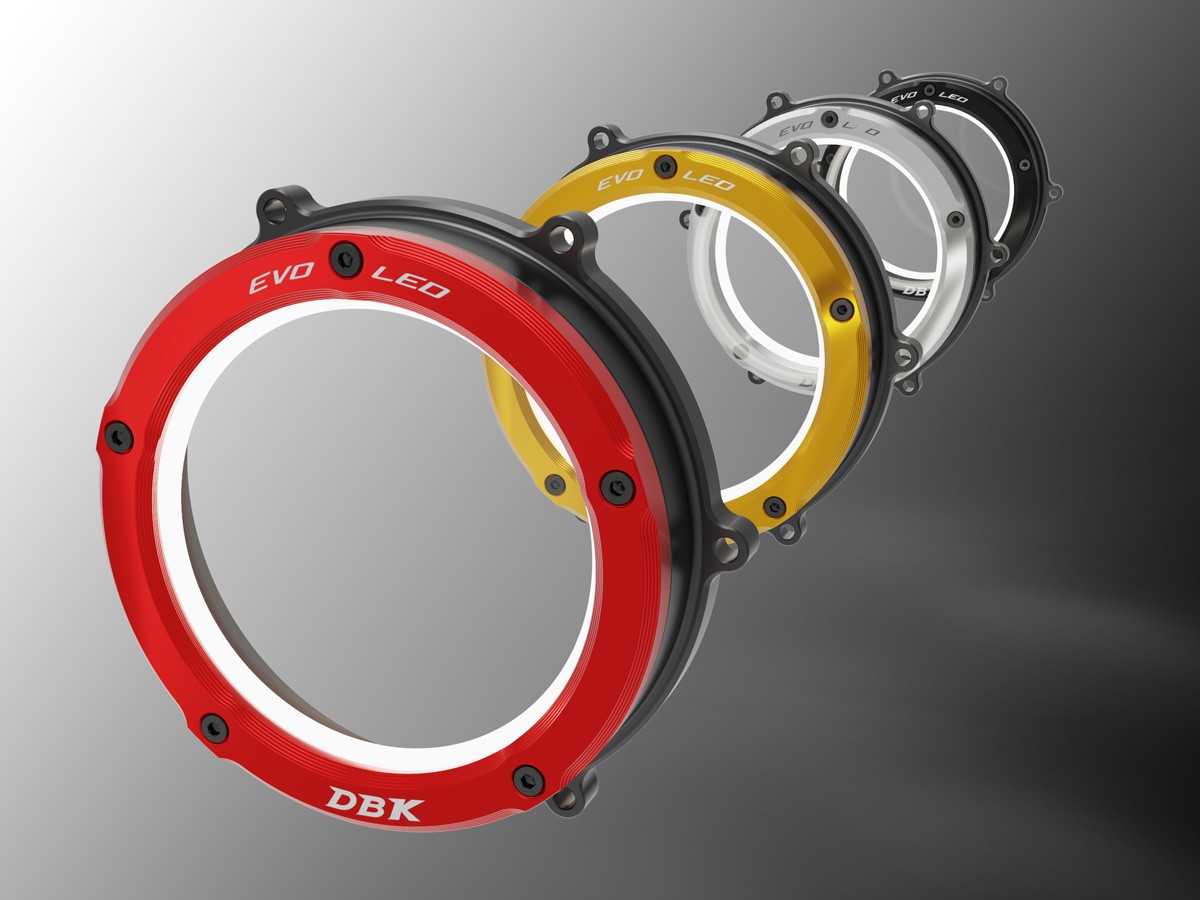 DBK Special Parts (Ducabike) EVO LED Dual Color Clear Wet Clutch Cover for the Ducati Panigale 1299/1199/959 Superleggera (and 899 too with modification) DBK Special Parts (Ducabike) EVO LED Dual Color Clear Wet Clutch Cover for the Ducati Panigale 1299/1199/959 Superleggera (and 899 too with modification)